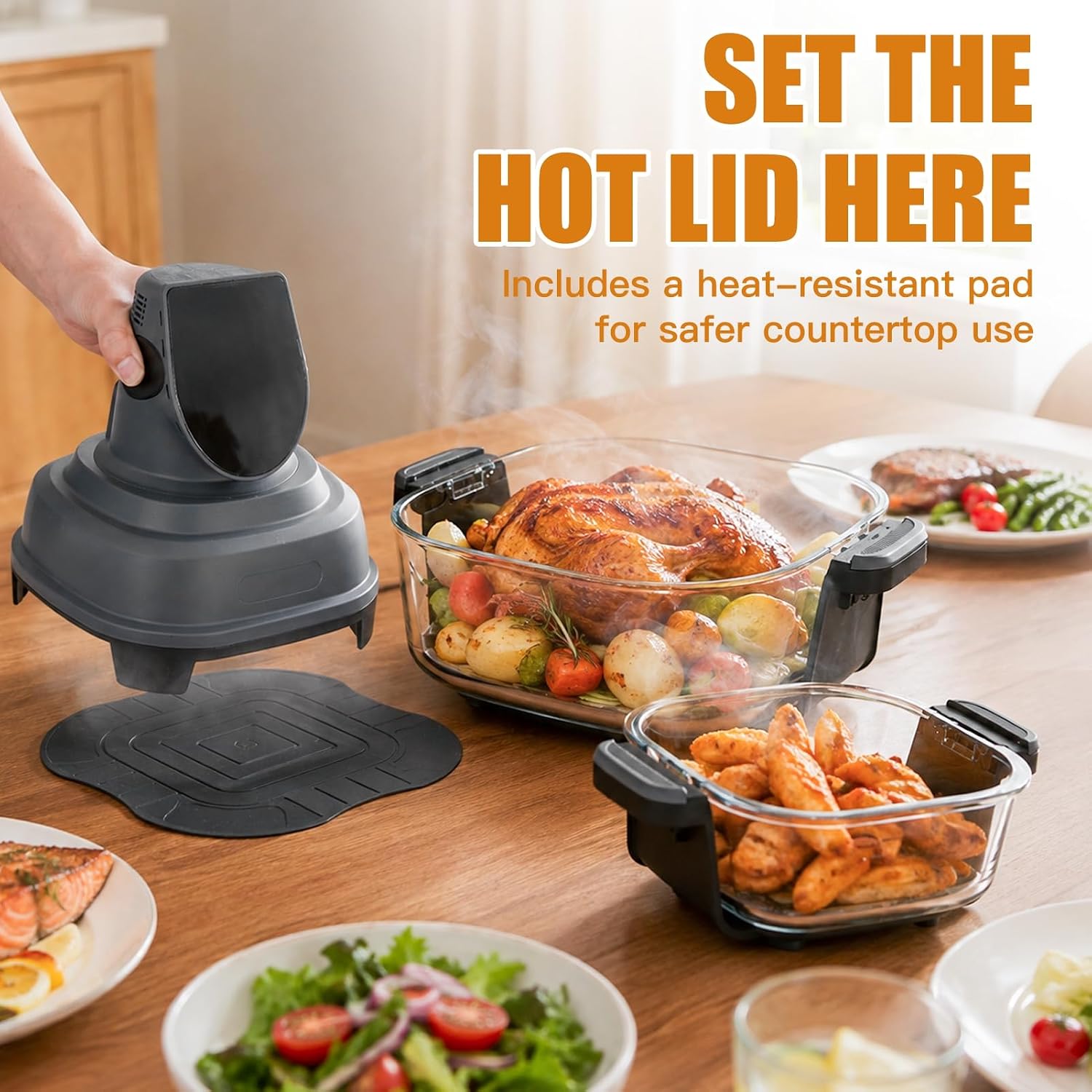 Glass Air Fryer 4QT & 1.5QT Transparent Dual Pot Set - Image 3