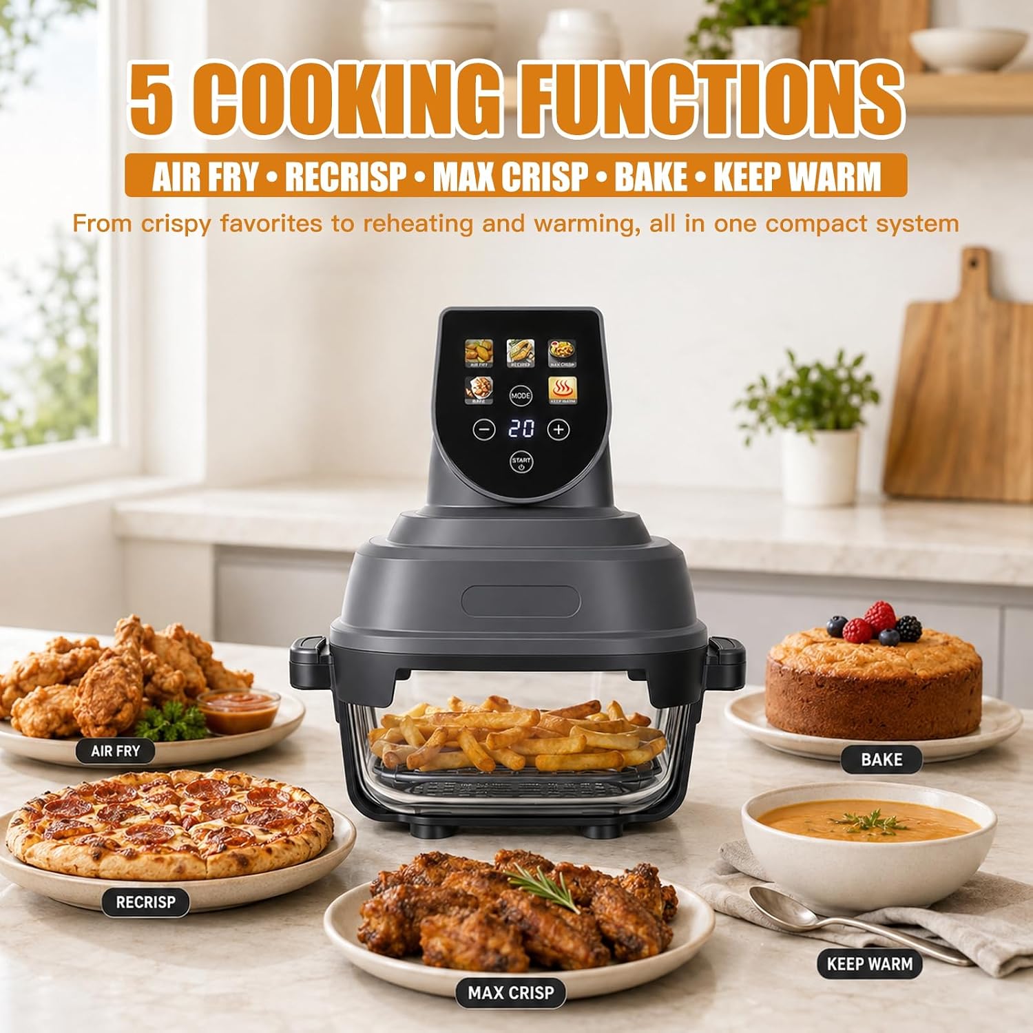 Glass Air Fryer 4QT & 1.5QT Transparent Dual Pot Set - Image 5